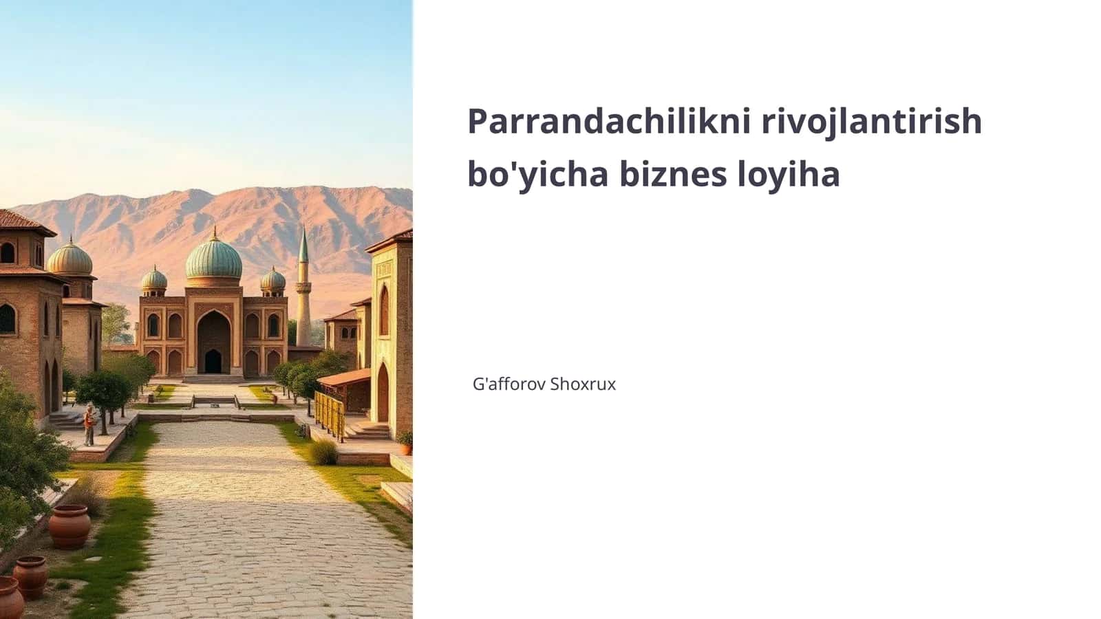 Parrandachilikni rivojlantirish bo'yicha biznes loyiha 1