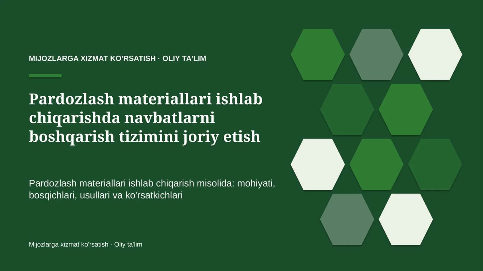 pardozlash materiallari ishlab chiqarishda navbatlarni boshqarish tizimini joriy etish 3439 1