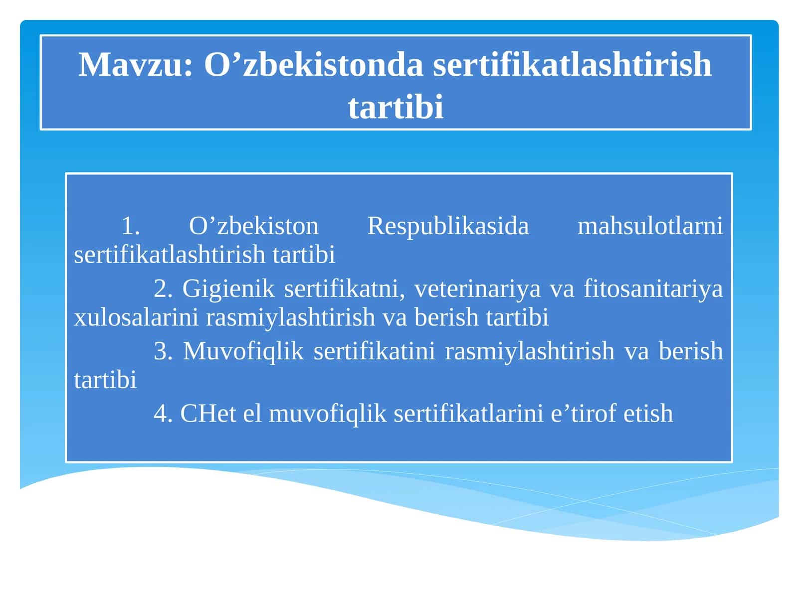O’zbekistonda sertifikatlashtirish tartibi 1