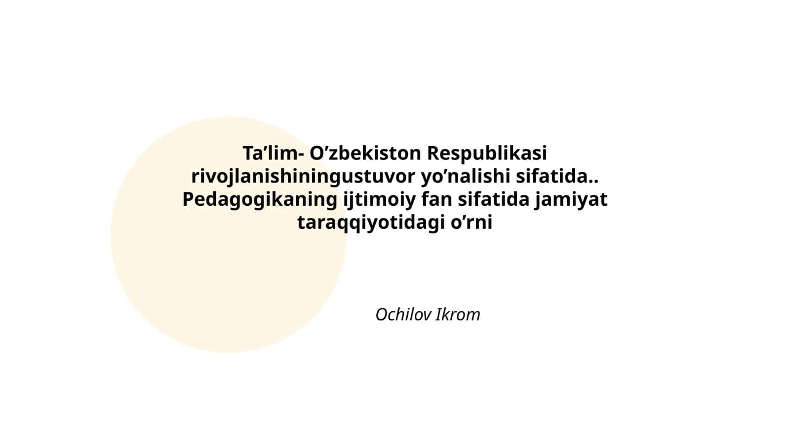Ta'limning O'zbekiston Respublikasida ustuvor yo'nalishlari 1
