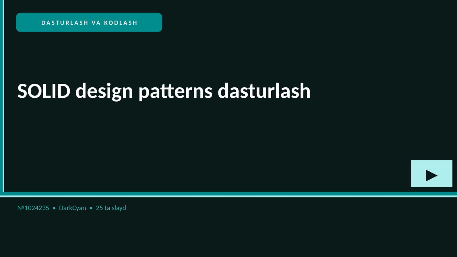 DASTURLASH VA KODLASH 1