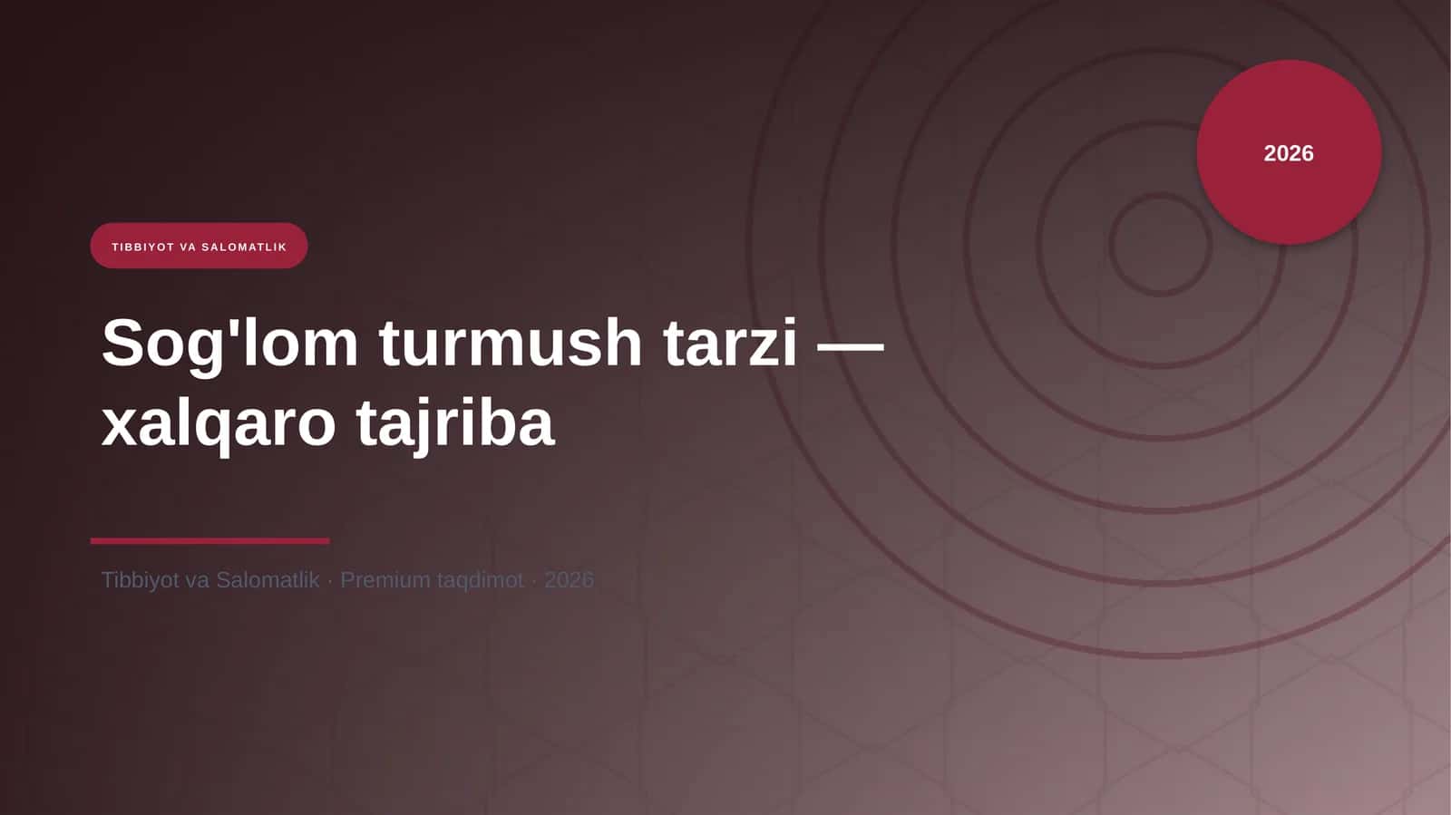 Sog'lom turmush tarzi — xalqaro tajriba 1