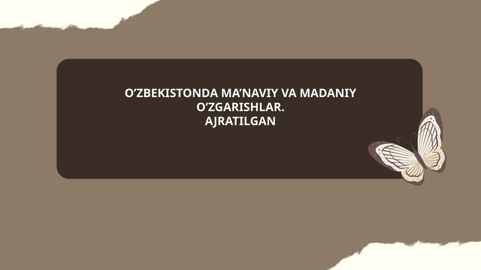 Milliy o'zlikni anglash 1