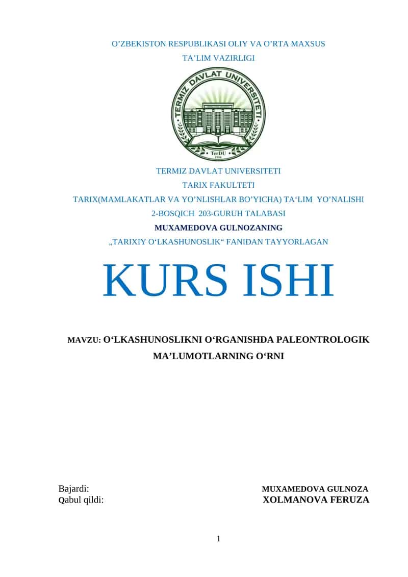 "Tarixiy O‘lkashunoslik" 1