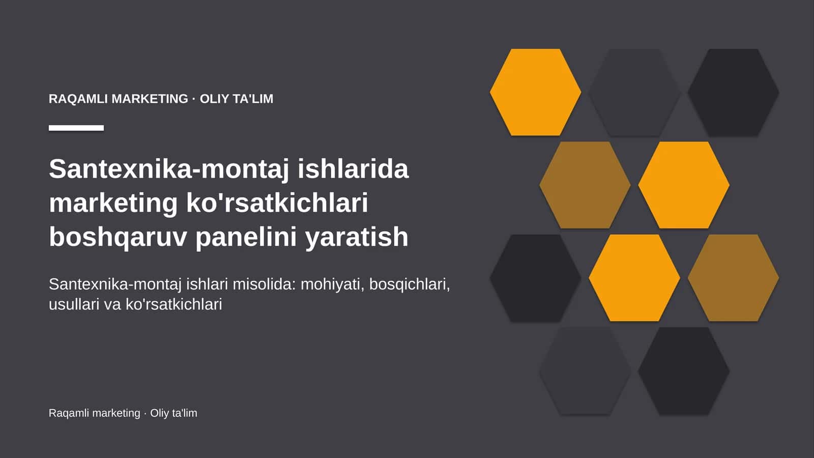 santexnika montaj ishlarida marketing ko'rsatkichlari boshqaruv panelini yaratish 1063 1