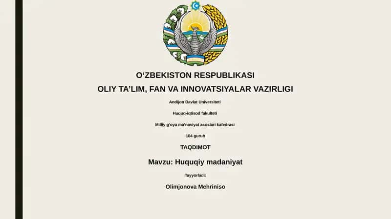 Huquqiy madaniyat 1