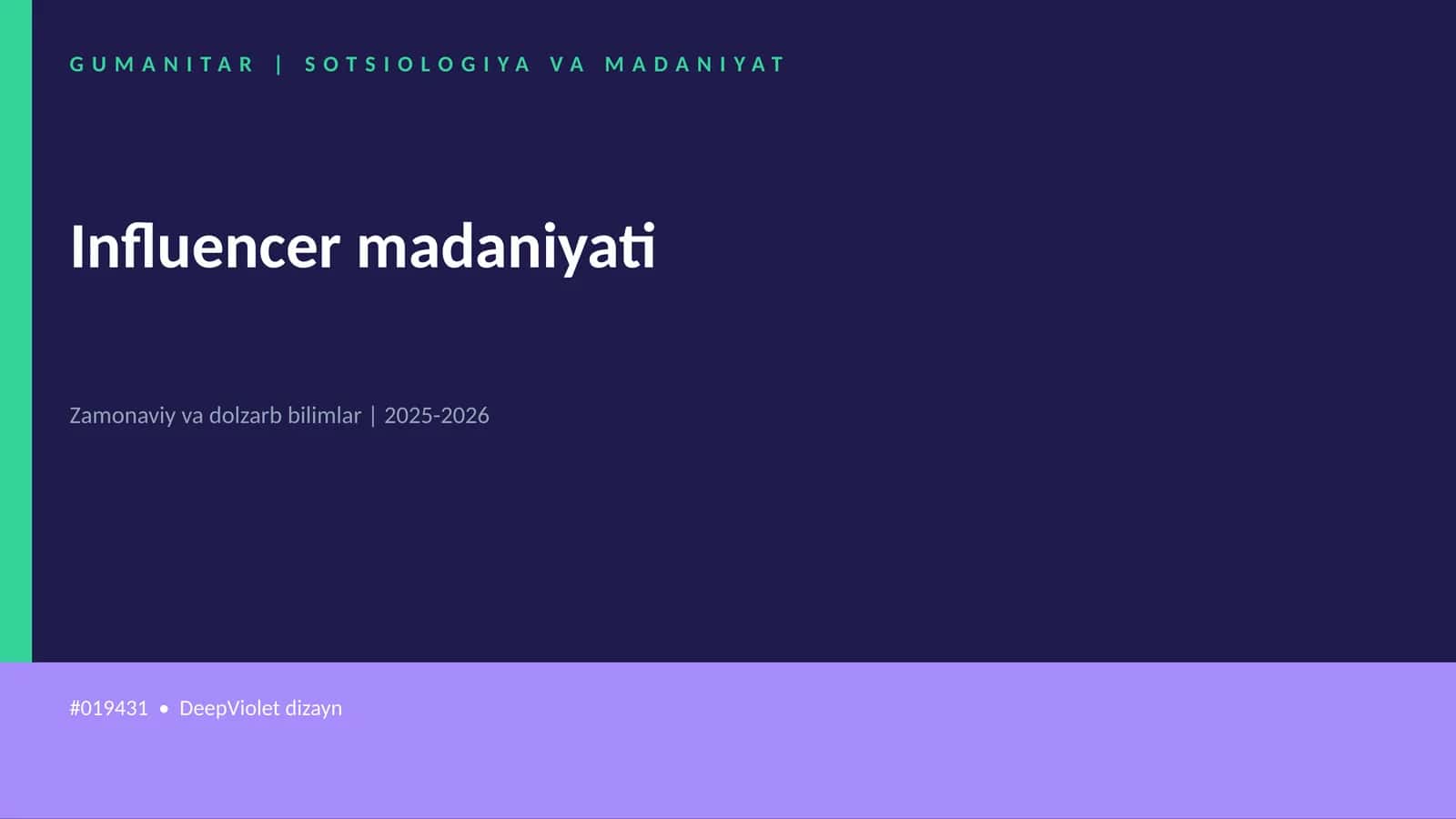 Influencer madaniyati 1