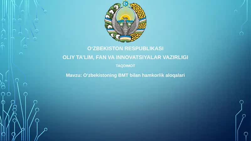 O'zbekistoning BMT bilan hamkorlik aloqalari 1