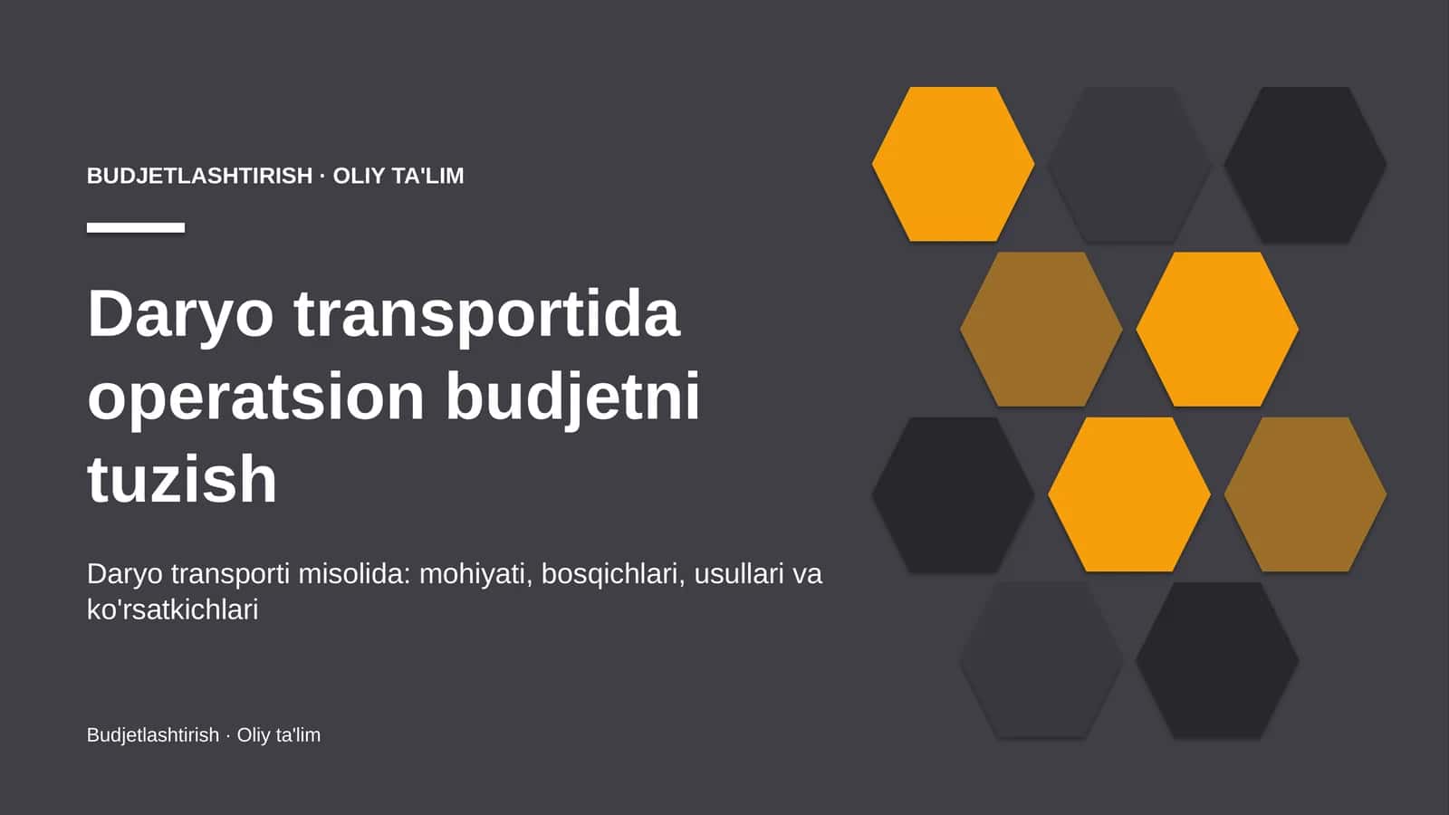 Operatsion budjetni tuzish: mohiyati 1