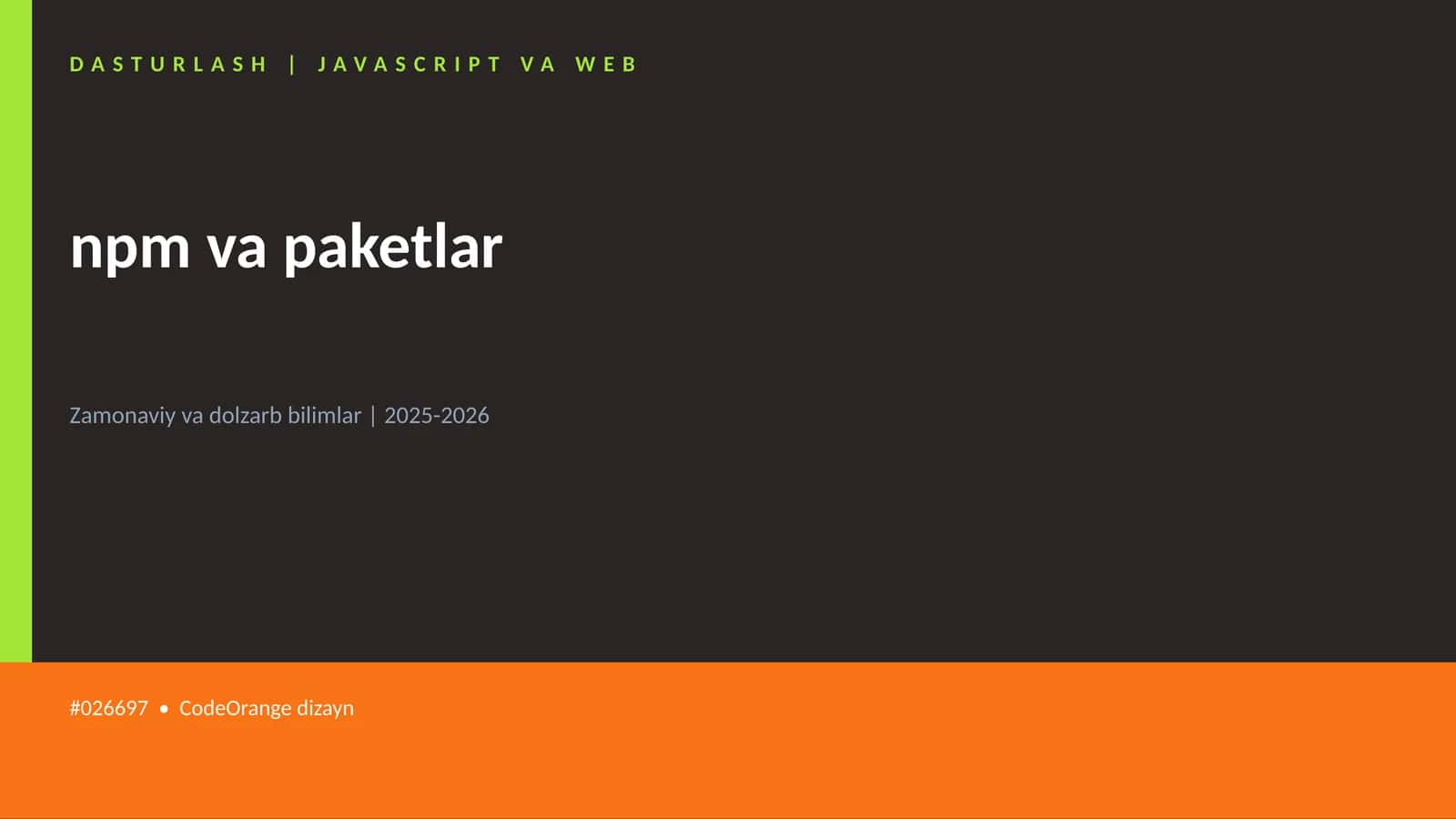 npm va paketlar 1