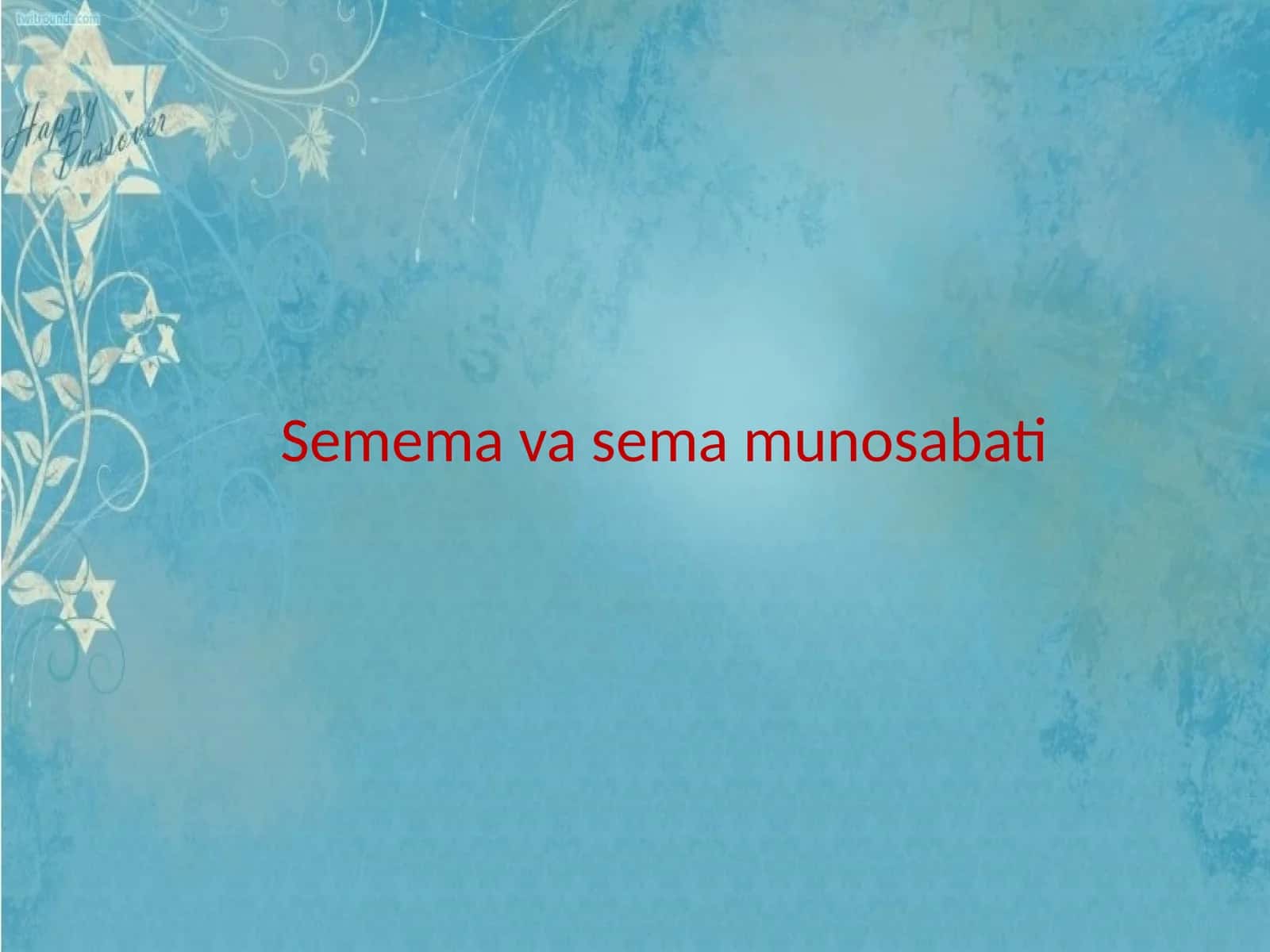 Semema va sema munosabati 1