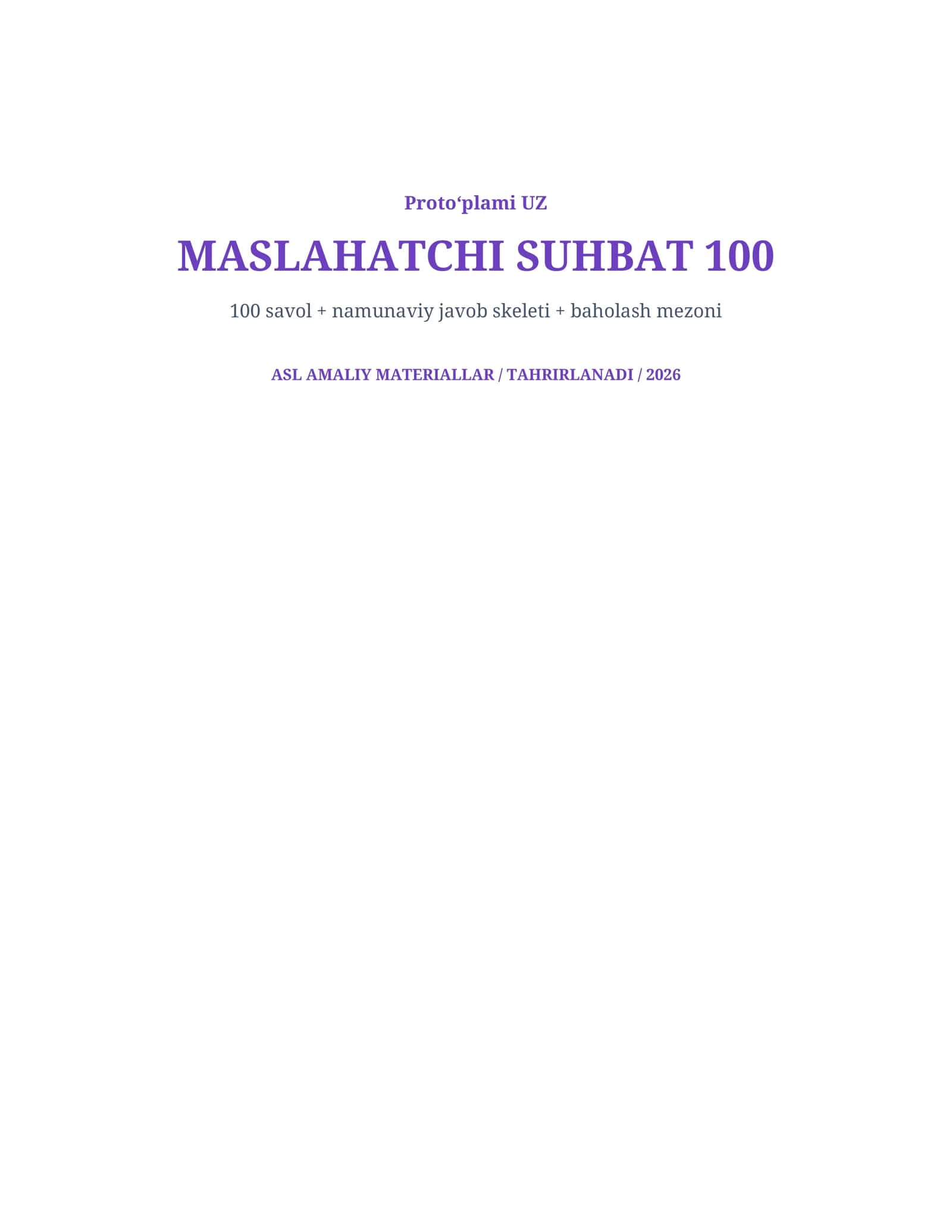 MaslahatchiSuhbat Savollari 100 ta 1