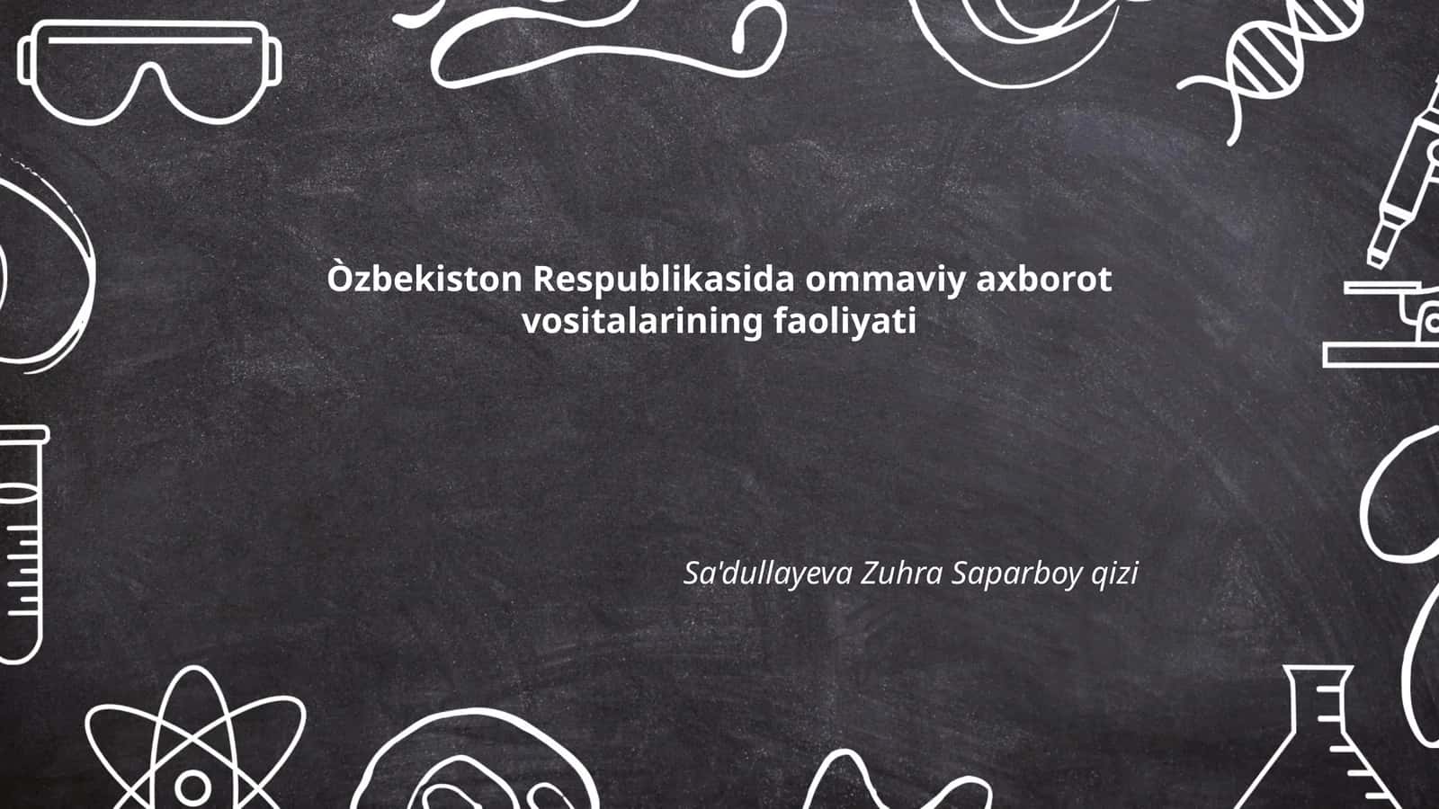 Ommaviy axborot vositalarining huquqiy maqomi 1
