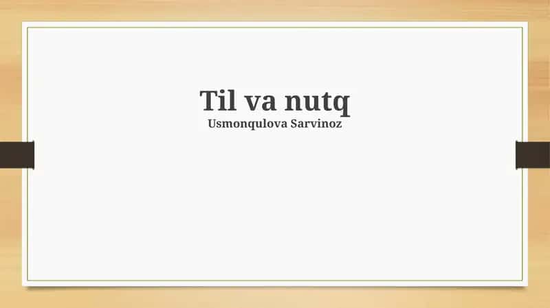 Til va nutq 1