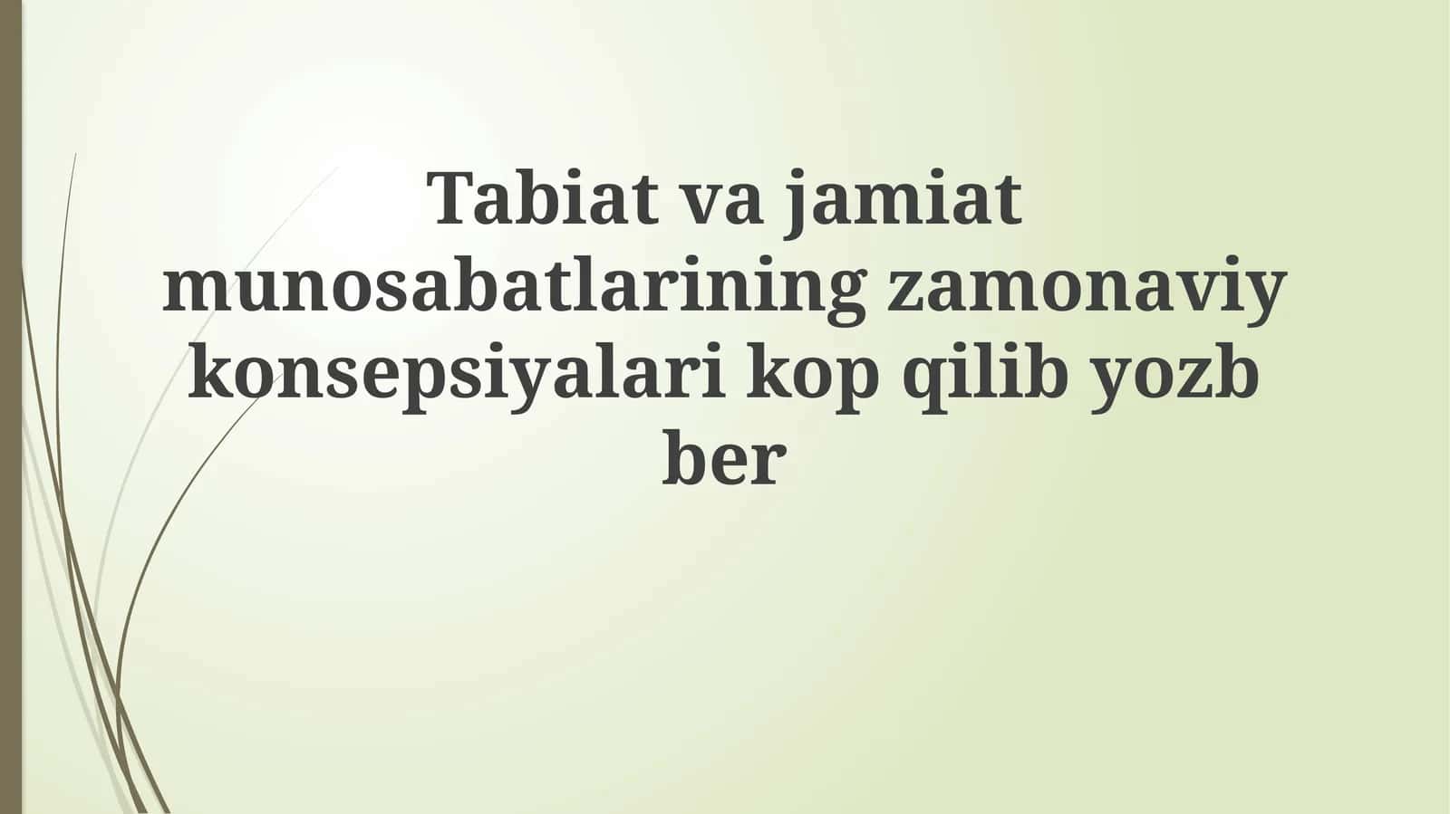 Zamonaviy Konseptsiyalar 1