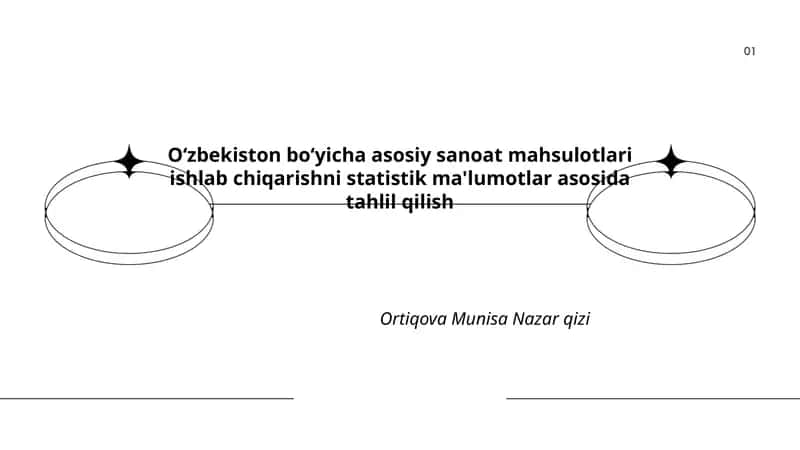 Oʻzbekiston boʻyicha asosiy sanoat mahsulotlari ishlab chiqarishni statistik ma'lumotlar asosida tahlil qilish 1