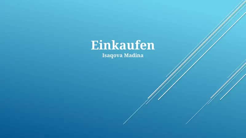 Einkaufen 1