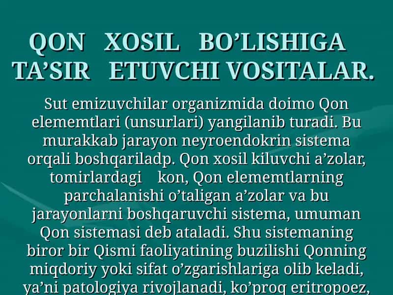 QONXOSIL BO’LISHIGA TA’SIR ETUVCHI VOSITALAR 1