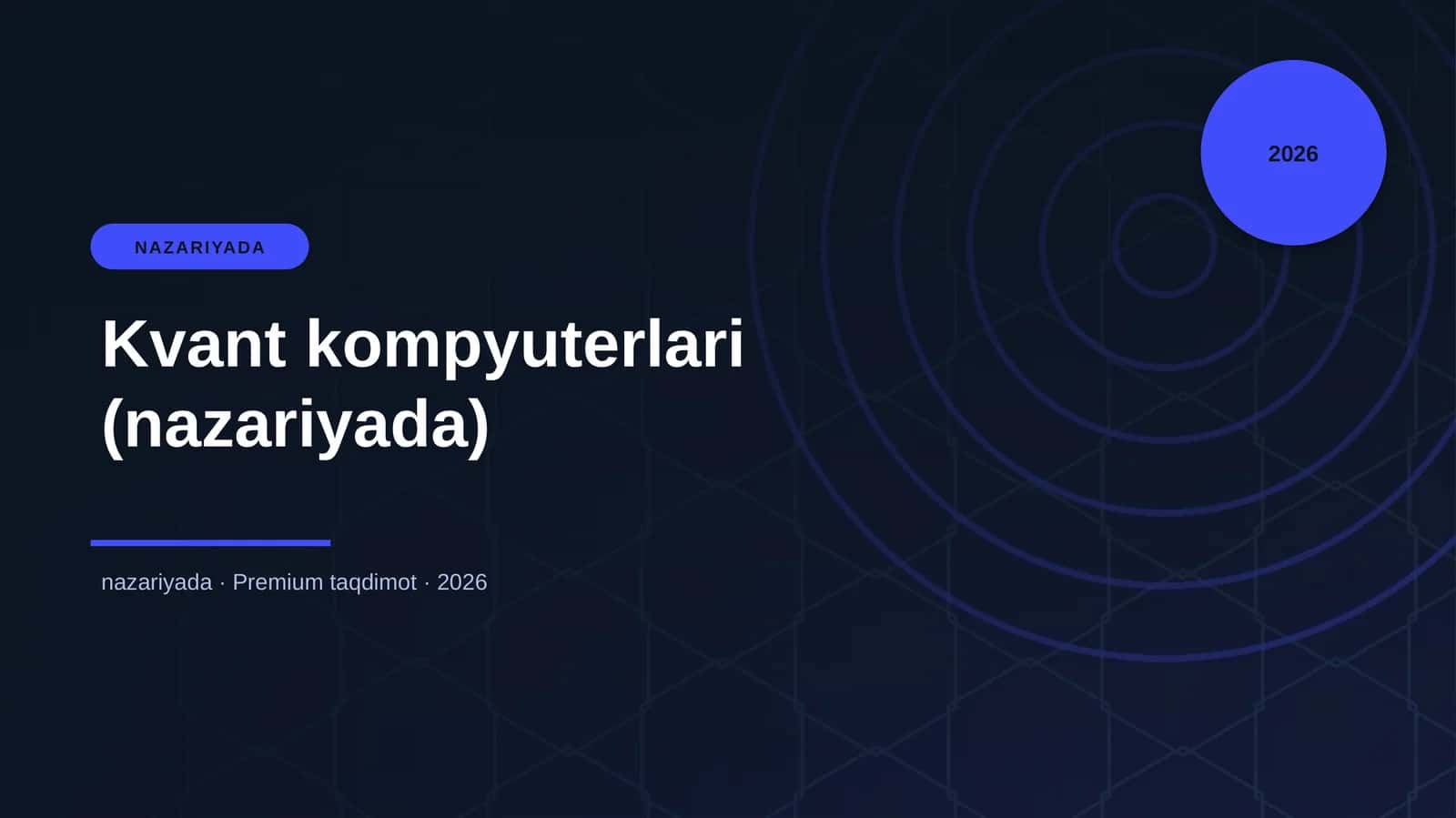 Kvant kompyuterlari (nazariyada) 1