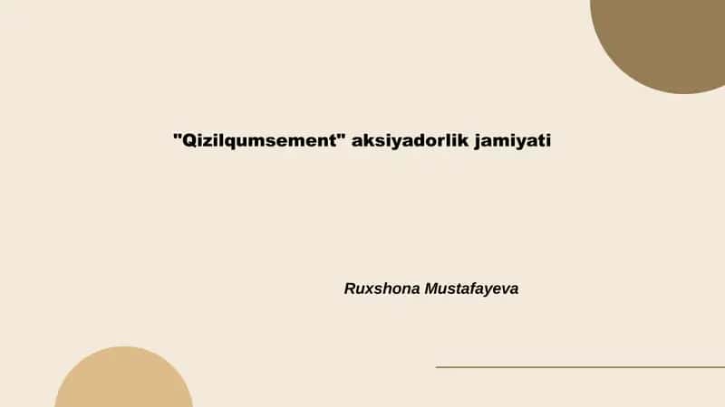 Qizilqumsement aksiyadorlik jamiyati 1