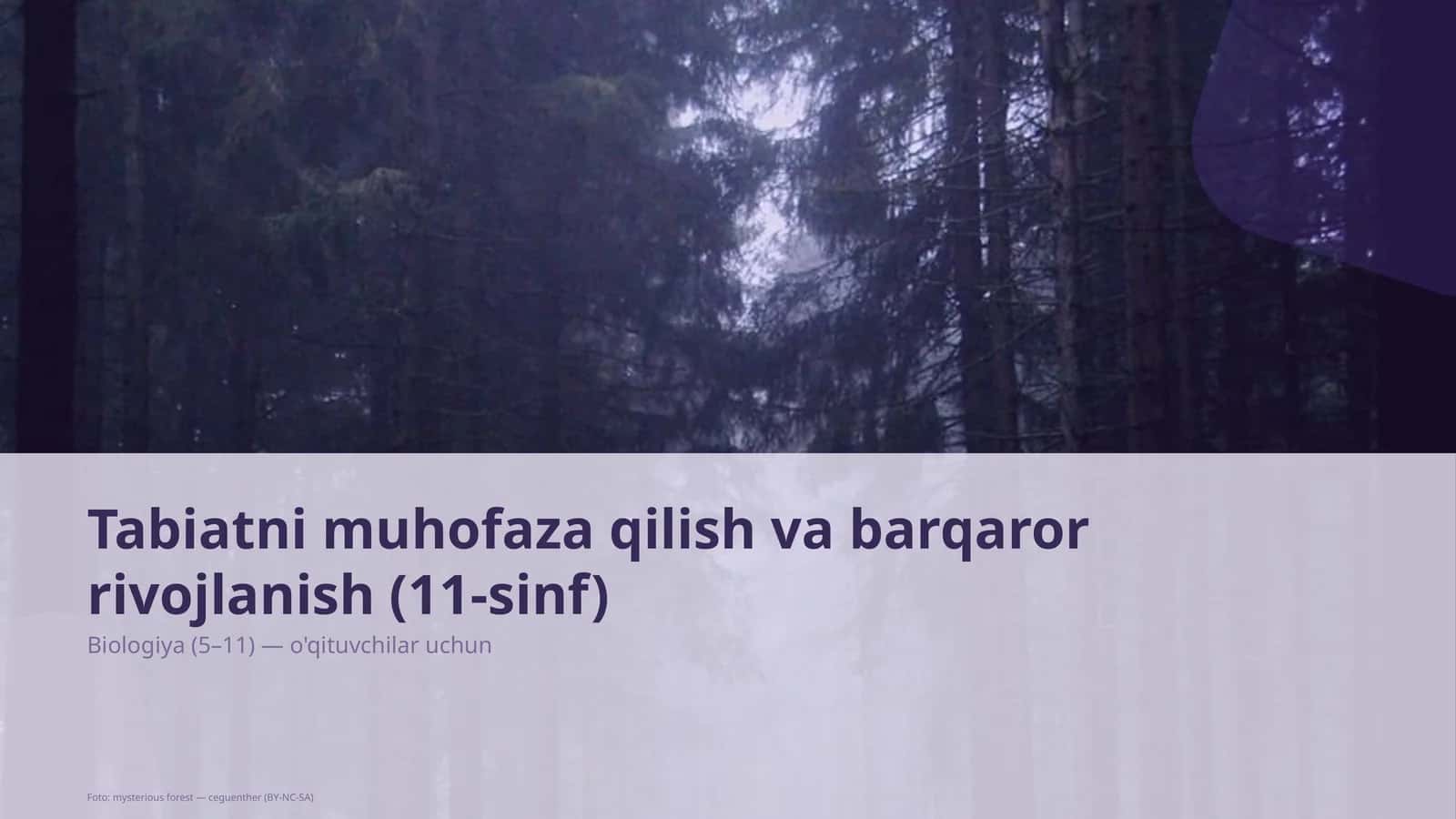 Tabiatni muhofaza qilish va barqaror rivojlanish (11-sinf) 1