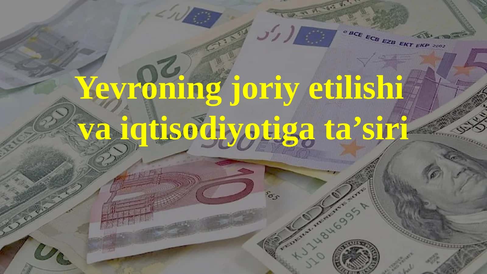 Yevroning joriy etilishi va iqtisodiyotiga ta’siri 1