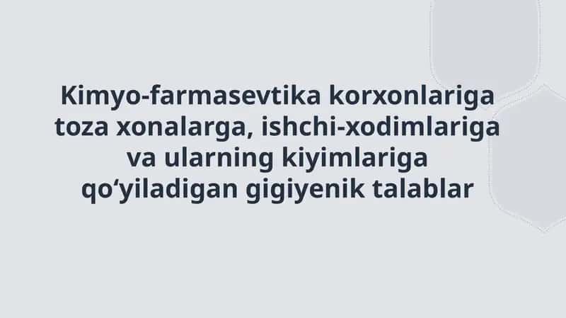 Kimyo-farmasevtikakorxonlarigatozaxonalarga 1