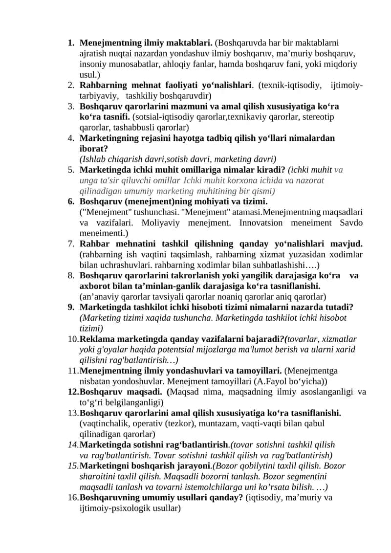 Boshqaruv (menejment)ning mohiyati va tizimi 1