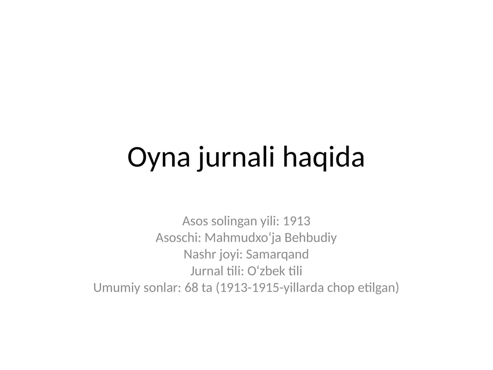 Oyna jurnali haqida 1