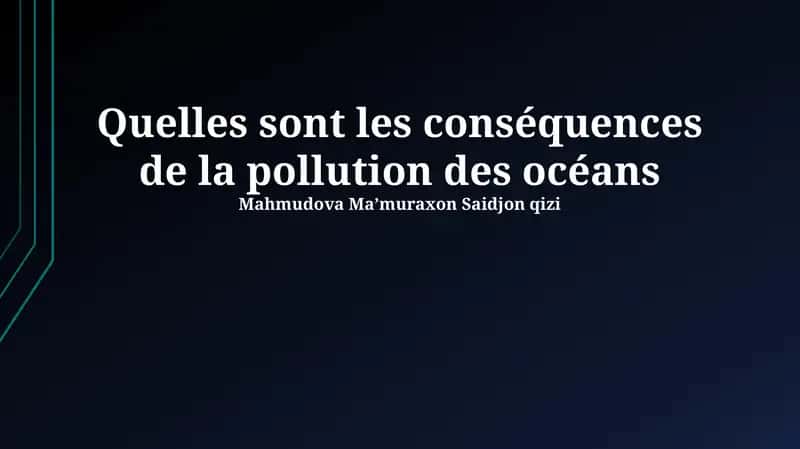 L'Acidification des Océans 1