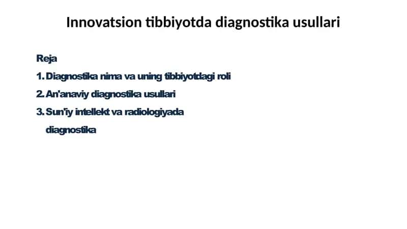 Innovatsion tibbiyot dadiagnostika usullari 1