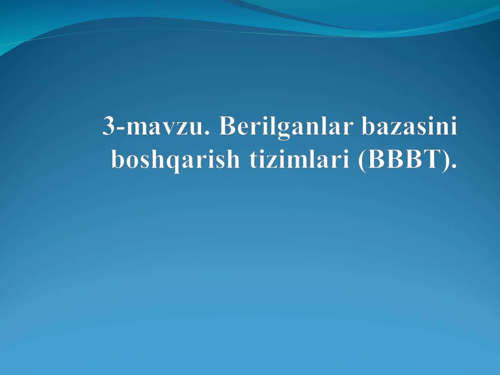 Relyatsion modelining asosiy tushunchalari 1