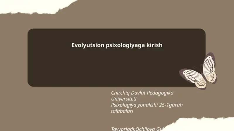 Evolyutsion psixologiyaga kirish 1