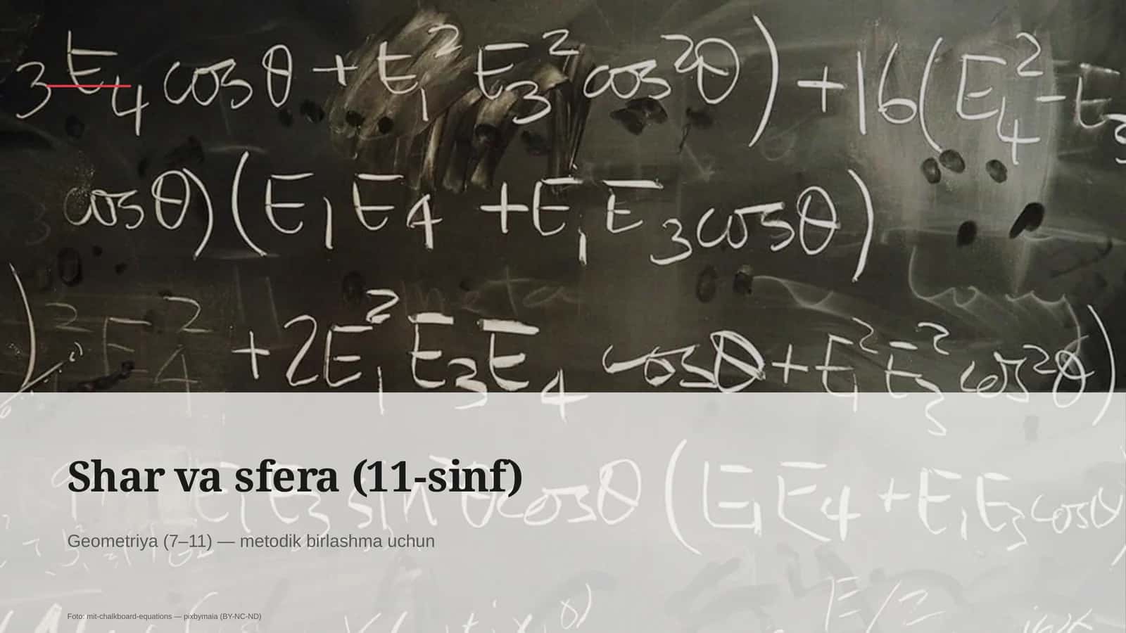 Shar va sfera (11-sinf) 1