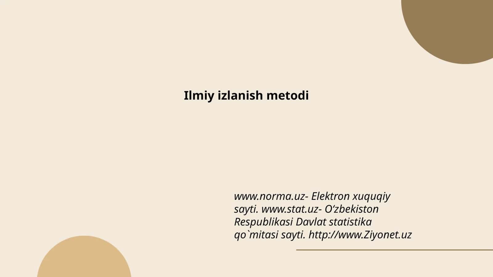 Ilmiy izlanish metodi 1
