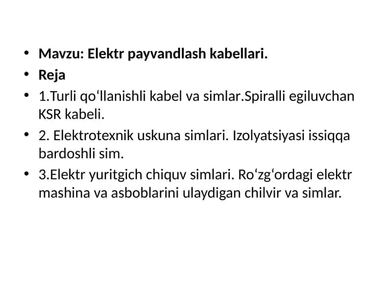 Elektr payvandlash kabellari 1