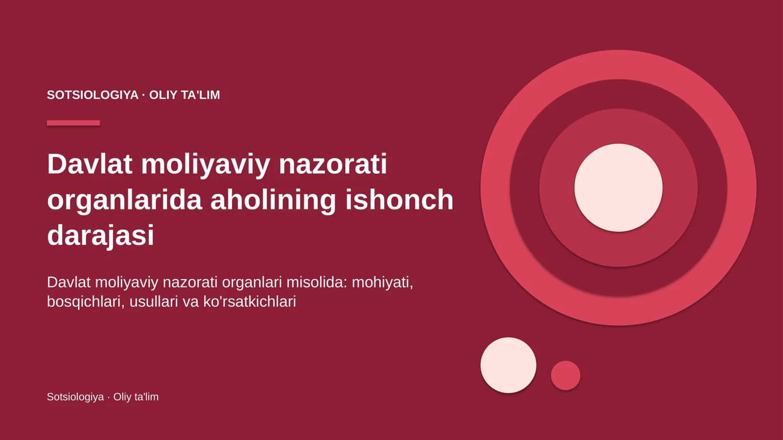 Sotsiologiya · Oliy ta'lim 1