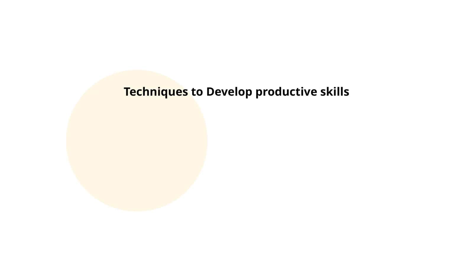Techniques to Develop productive skills 1