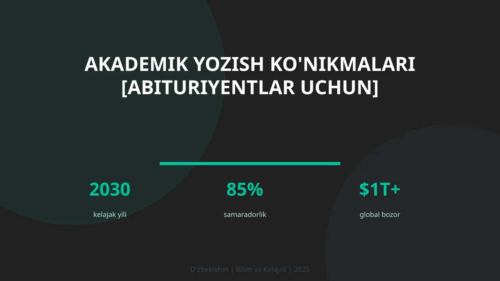 Akademik yozish ko'nikmalari [ABITURIYENTLAR UCHUN] 1