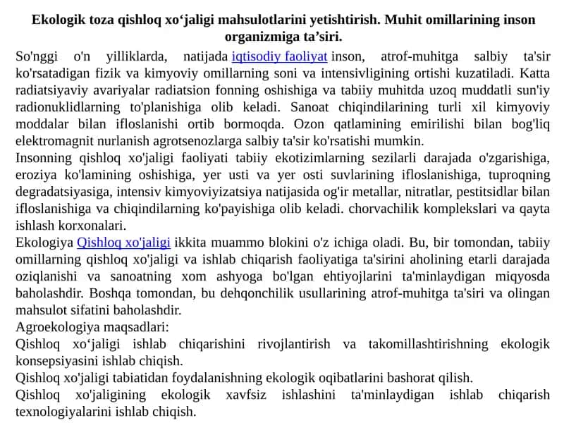 Kimyoviy faollikning o'zgarishi haqida talablarsiz ma'lumotlar 1