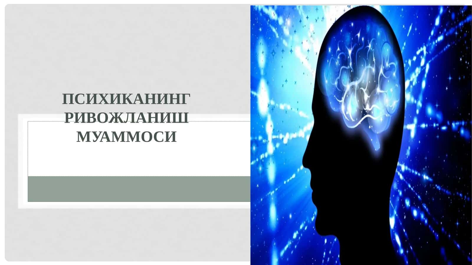 ПСИХИКАнинг ривожланиш муаммоси 1
