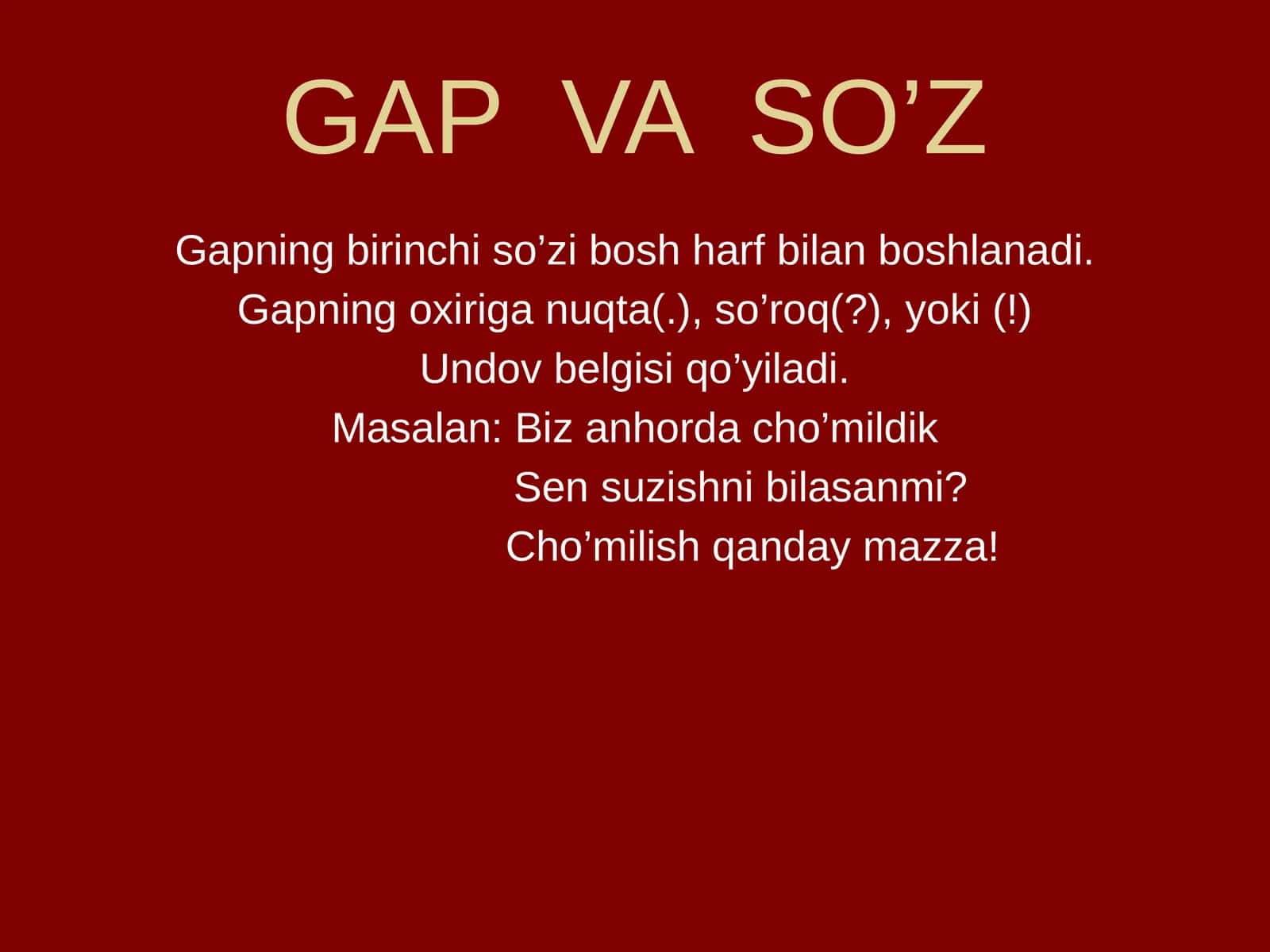 GAP VA SO’Z 1