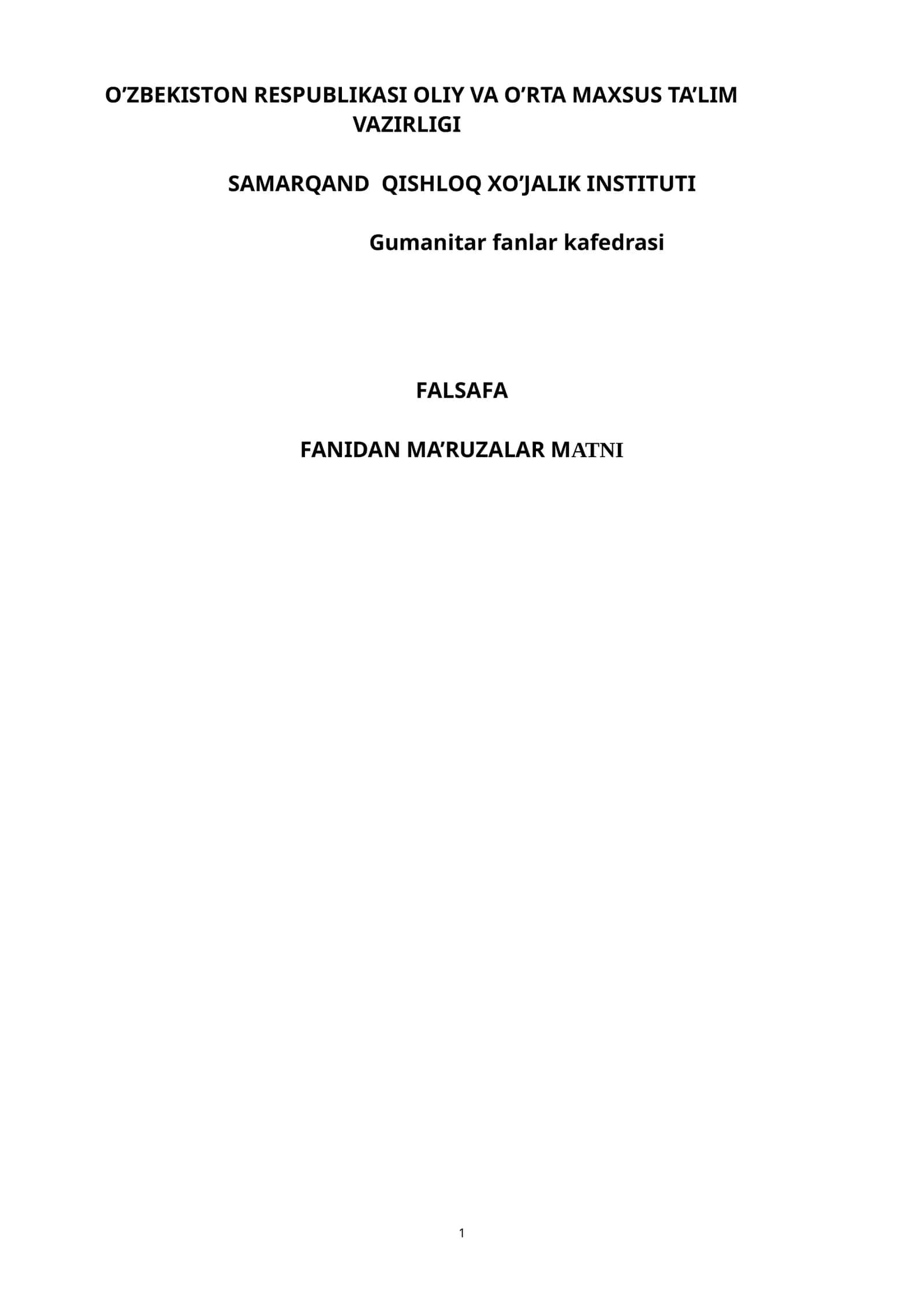 Falsafaning predmeti va asosiy mavzulari 1