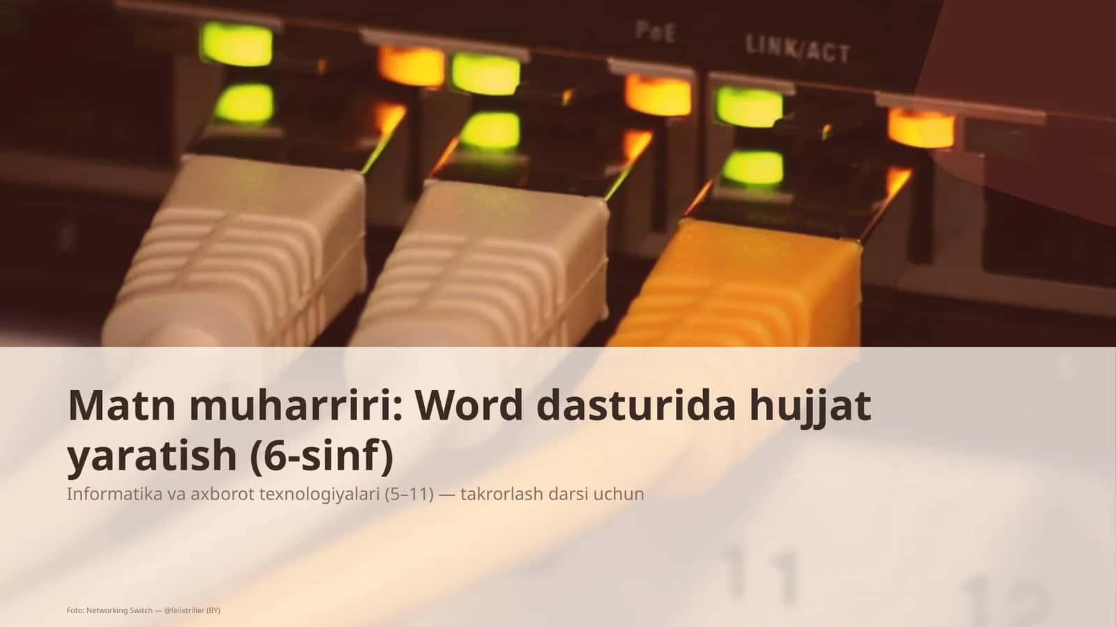 Word dasturida hujjat yaratish (6-sinf) 1