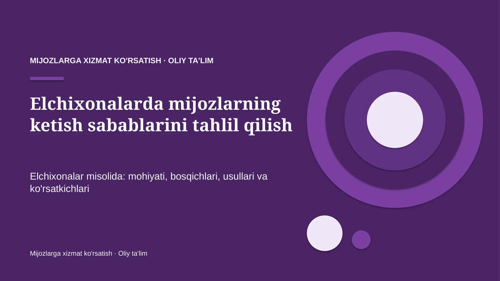 elchixonalarda mijozlarning ketish sabablarini tahlil qilish 5874 1