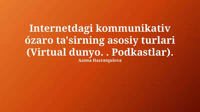 Virtual olam va podcastlar 1