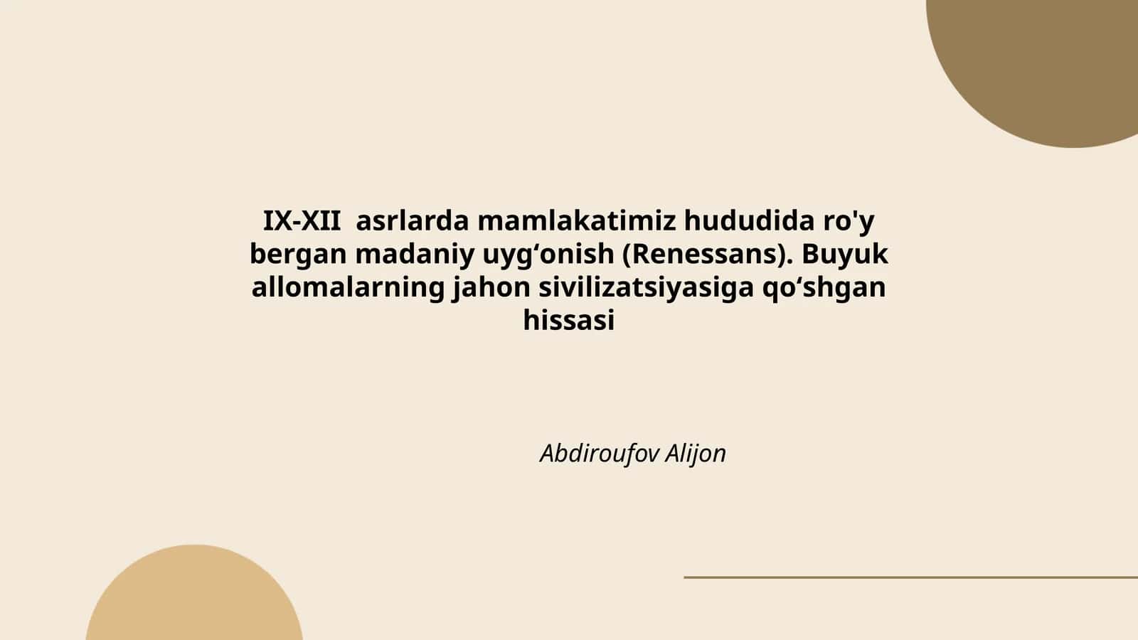 Temuriylar davrida madaniy uyg‘onish 1