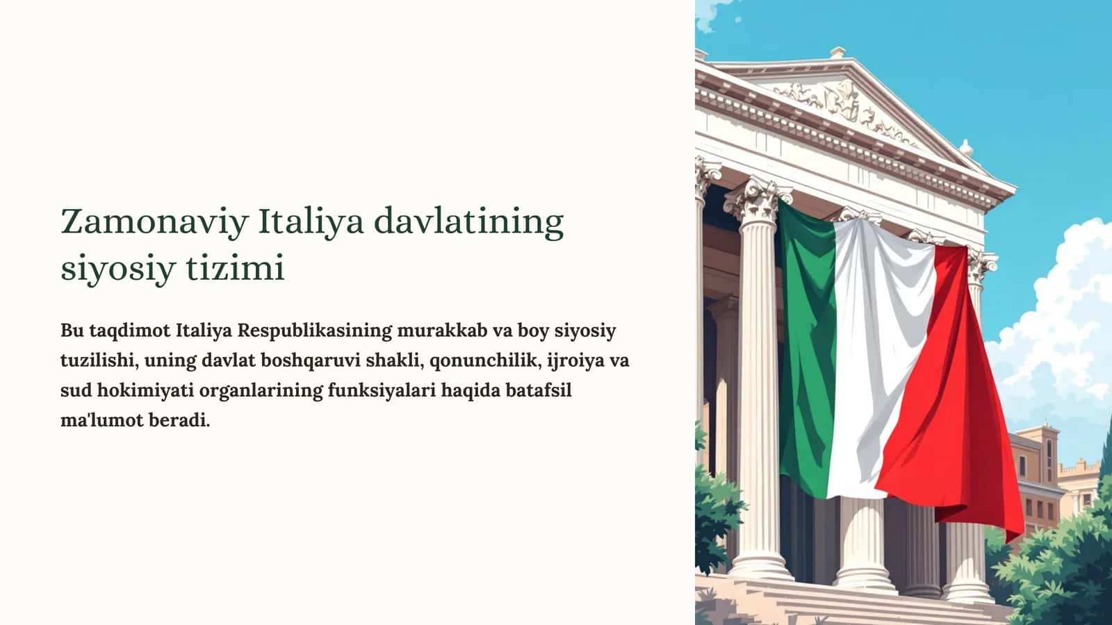 Zamonaviy Italiya davlatining siyosiy tizimi 1