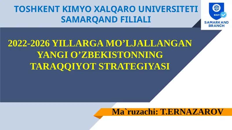 2022-2026 YILLARGA MO’LJALLANGAN YANGI O’ZBEKISTONNING TARAQQIYOT STRATEGIYASI 1