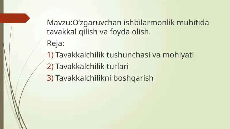 O'zgaruvchan ishbilarmonlik muhitida tavakkal qilish va foyda olish 1